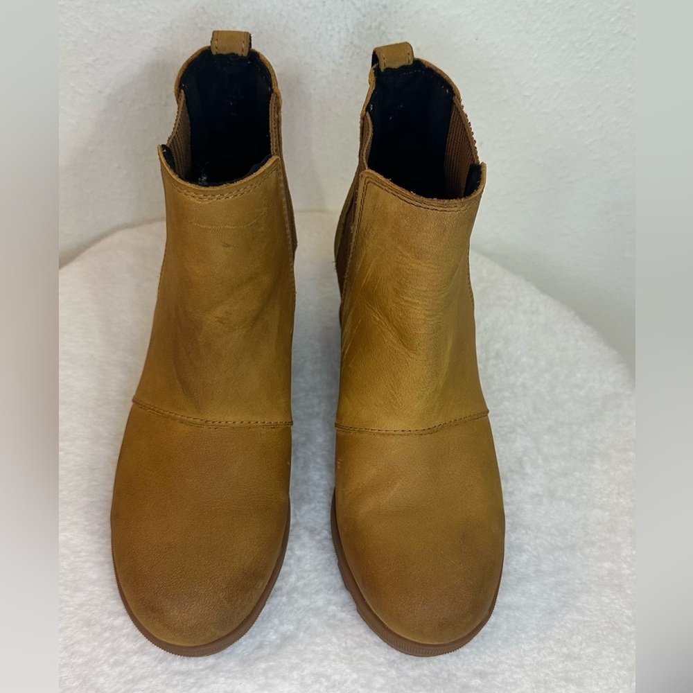 Sorel Women's Joan Of Arctic Wedge I| Chelsea Boot CAMEL Brown Size 7 - Picture 6 of 17